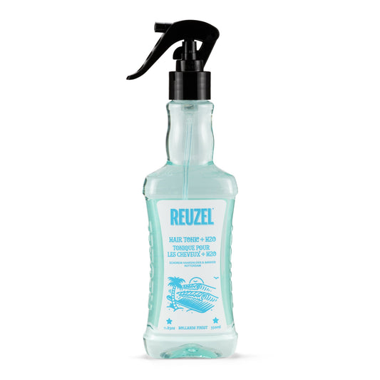 Reuzel hair tonic bottle with a black spray nozzle on a white background