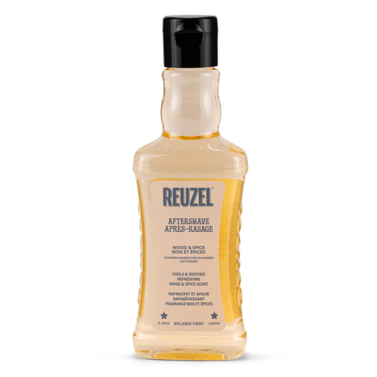 Reuzel aftershave bottle on a white background
