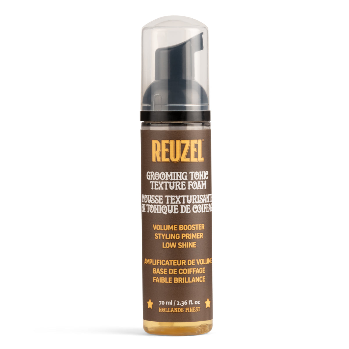 Reuzel grooming tonic texture foam bottle on a white background